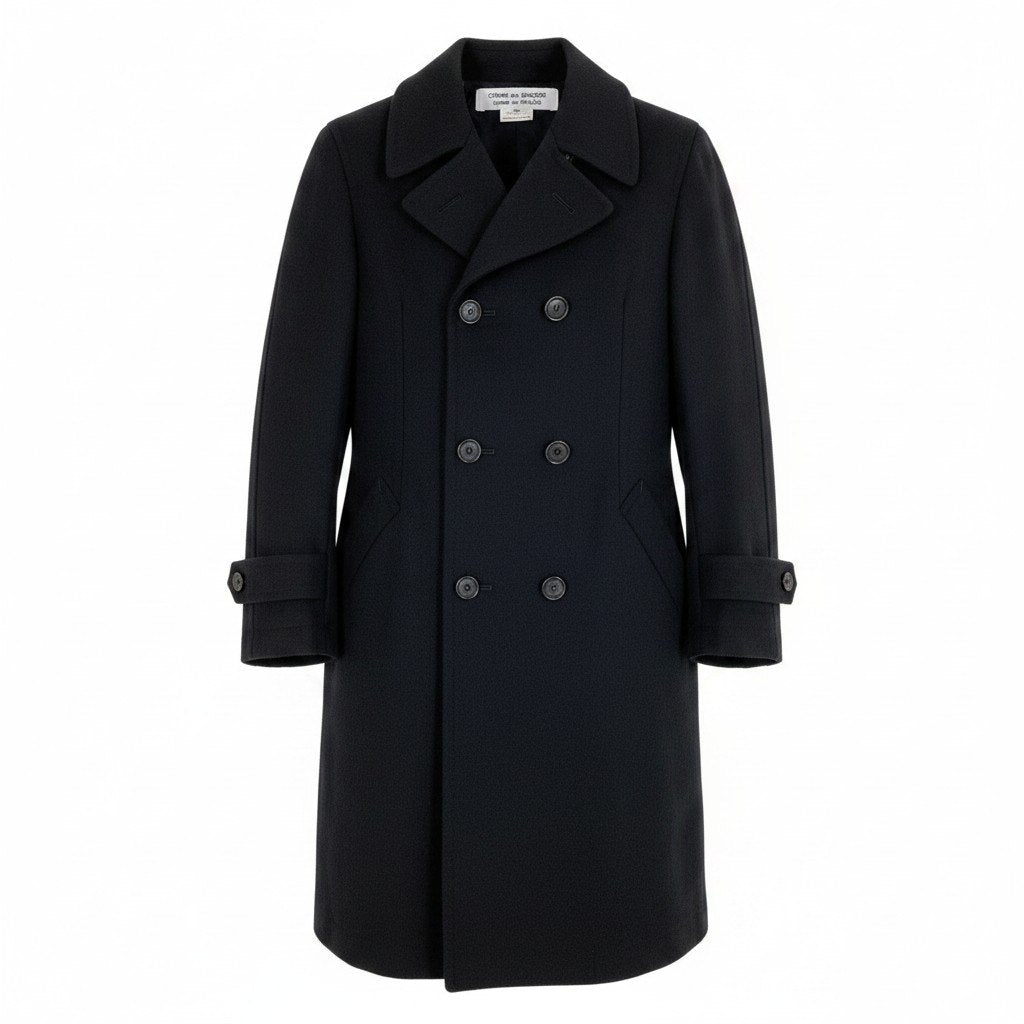 Ef27 COMME des GARCONS トレンチコート アウター AD2010 日本製 XSサイズ ブラック ウール100％ レディース 女性用u02t