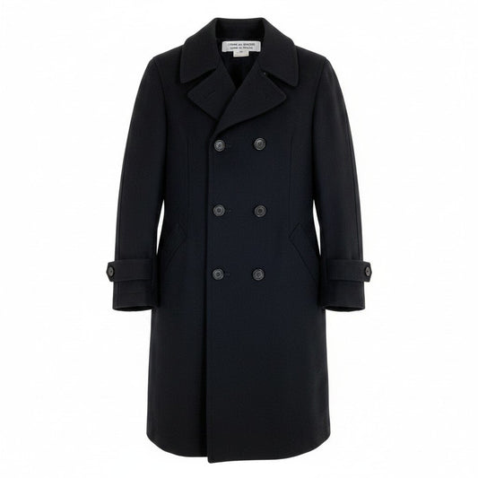 Ef27 COMME des GARCONS トレンチコート アウター AD2010 日本製 XSサイズ ブラック ウール100％ レディース 女性用u02t