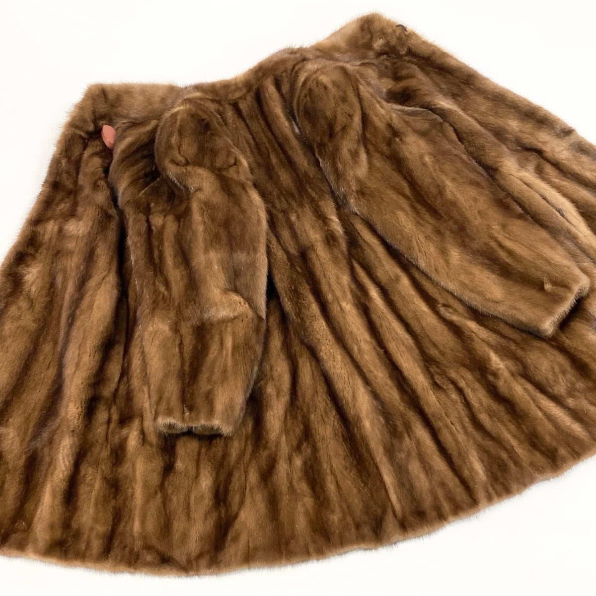 54g8 JINDO SAGA MINK サガミンク 銀サガ パステルミンク ロングファーコート サイズ13 茶系 最高級本毛皮 Mink Fur Long Coatt18r