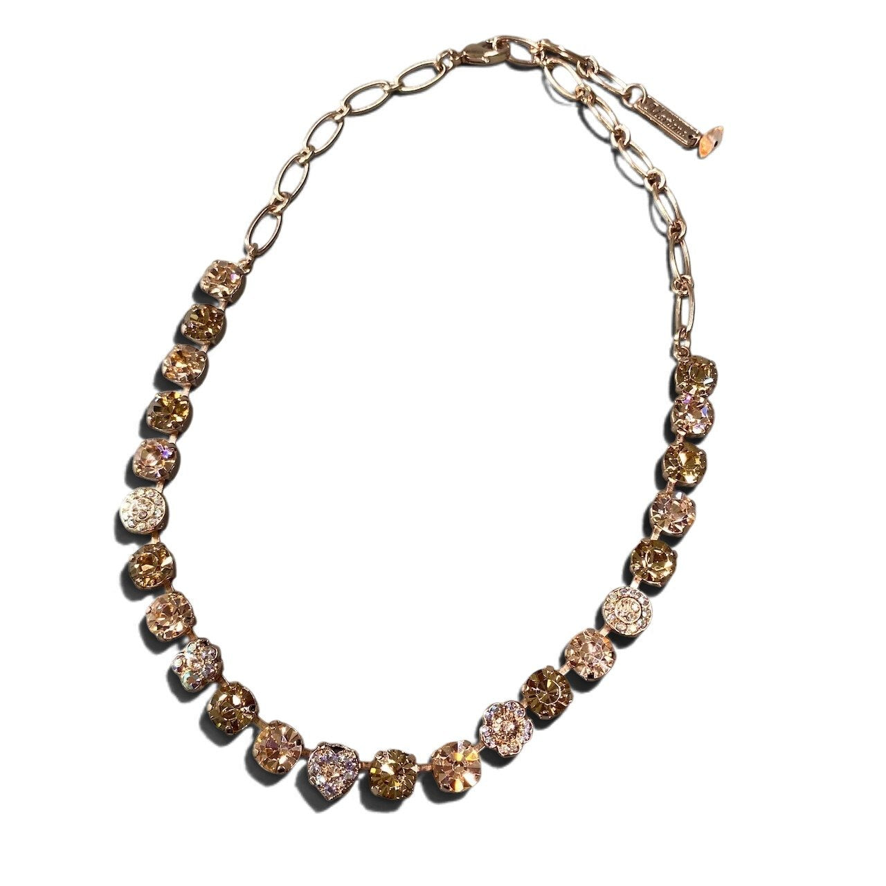 h11 14 《美品》 Mariana マリアナ 天然石 × クリスタル ビジュー ペールオレンジ ゴールド アクセサリー ジュエリー アンティークt18r