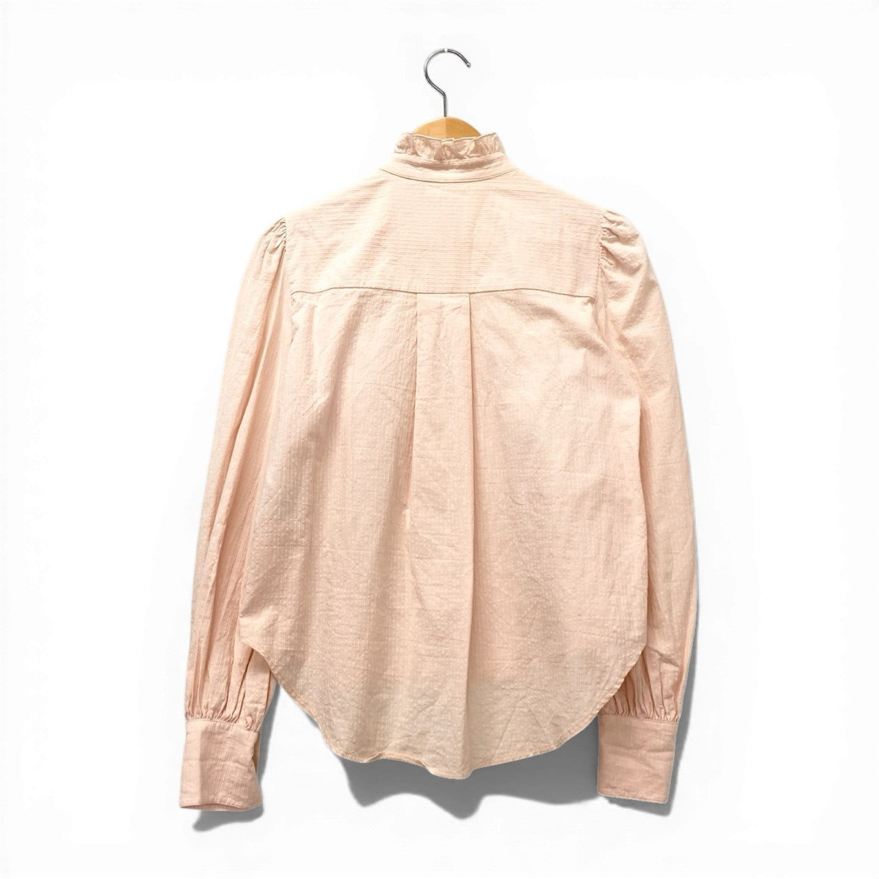 9c20 《美品》 See By Chloe シーバイクロエ 長袖ブラウス フリルシャツ ギャザー トップス 36 ピンク コットン ポルトガル製u02t