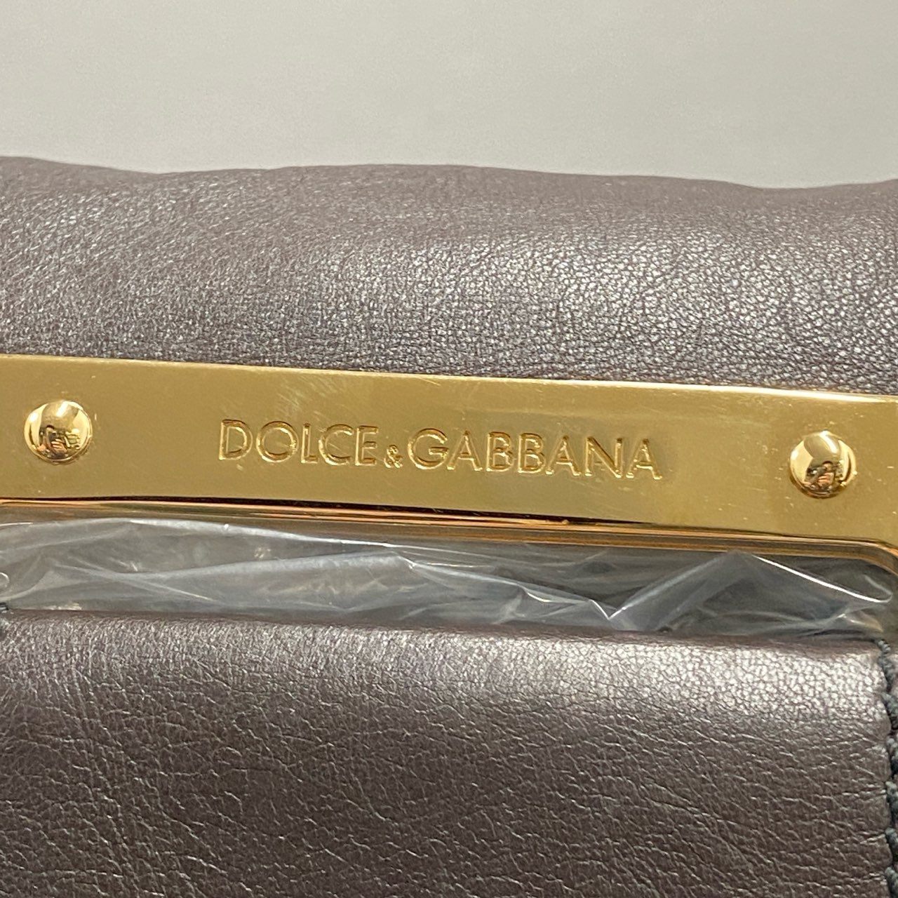Ae19 DOLCE&GABBANA ドルチェアンドガッバーナ レース レザー ワンショルダーバッグ ハンドバッグ D&G ドルガバ ブラウン ブラック leather