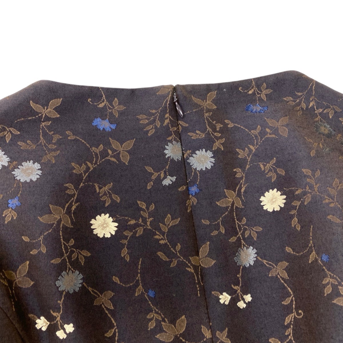 93h3 【美品】 GIVENCHY ジバンシィ 花柄刺繡 ロングワンピース ドレスワンピース サイズ36 ダークブラウン レディースu02t