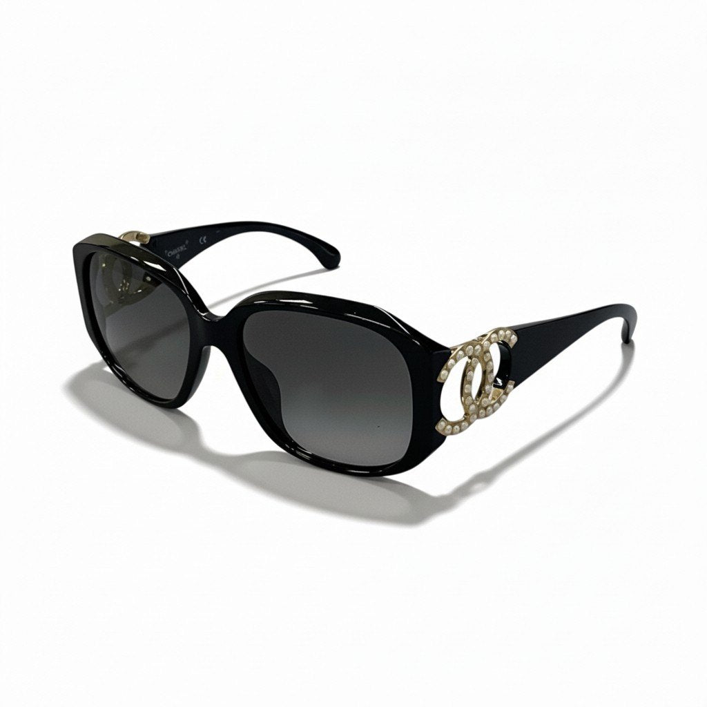 b15 CHANEL シャネル パールココマーク サングラス 小物 71501-A S2271 ブラック レディースta1