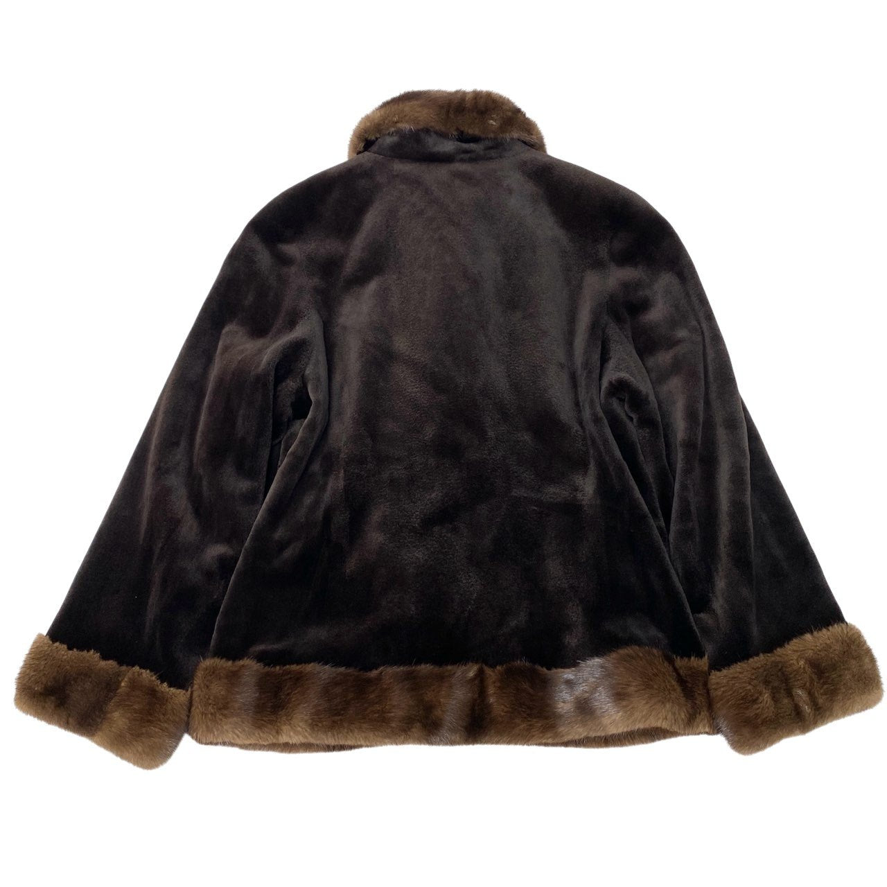 59a15 Altima アルティマ ミンクファー コート サイズ9～11 ブラウン 本毛皮 希少デザイン Mink Fur Coatt18r