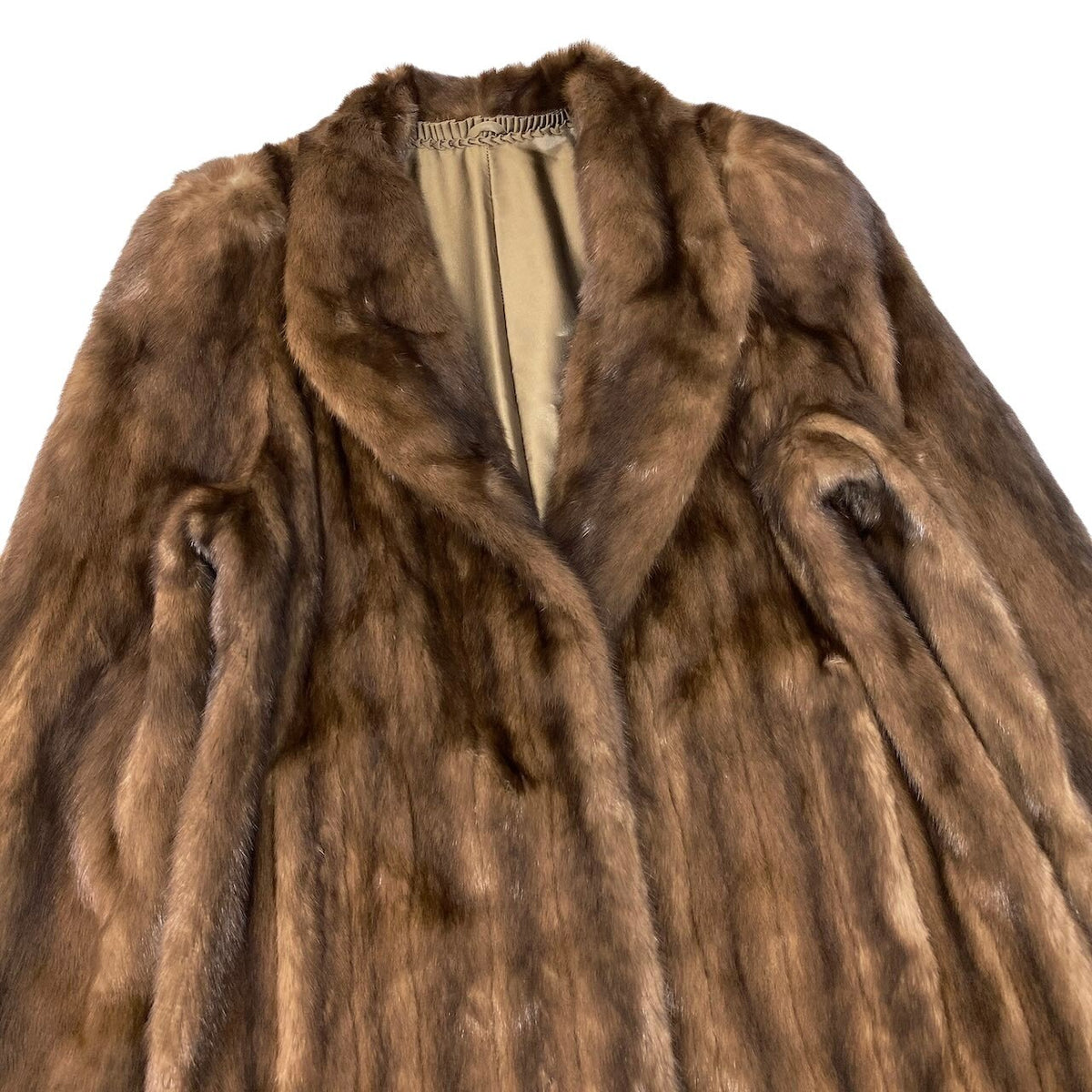 47j16 毛皮コート パステルミンク 着丈115cm 超ロングコート 本毛皮 裏地刺繍 Free ブラウン MINK FUR レディースu02t