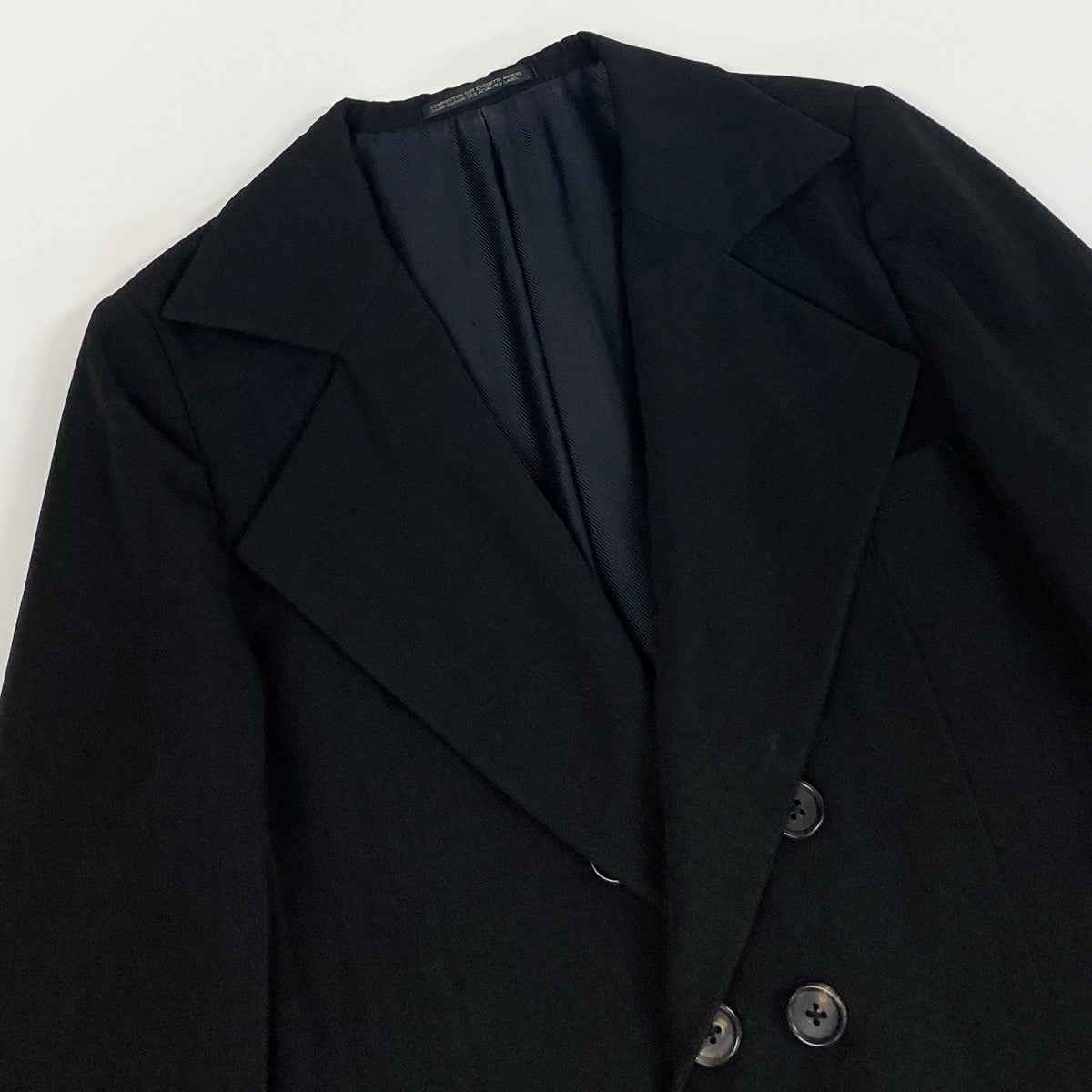 Mf29 Yohji Yamamoto ヨウジヤマモト ウールギャバジン テーラードコート Wool Gabardine Tailored Coat サイズM ブラックt18r