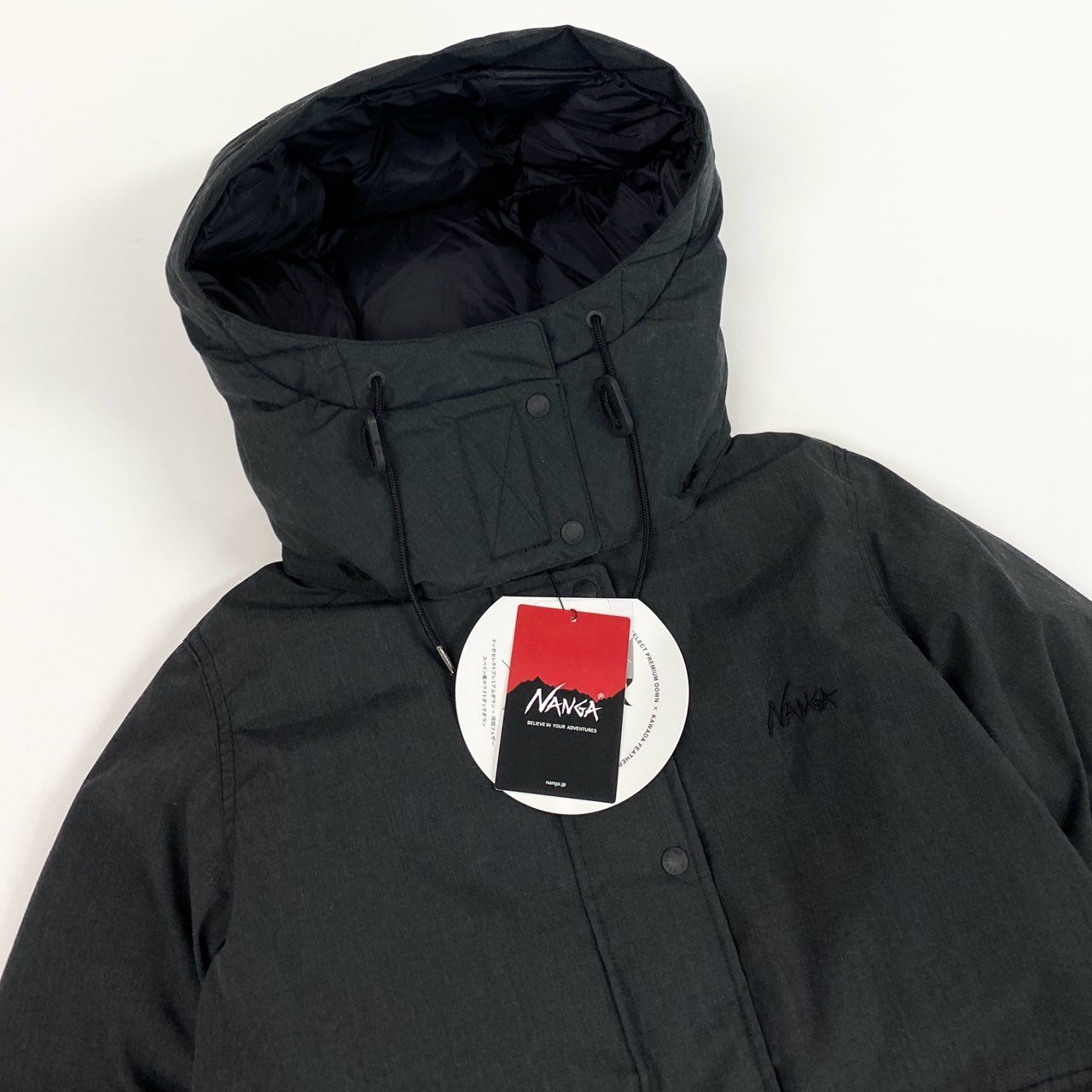 23a27【未使用タグ付】 NANGA ナンガ HINOC DOWN JACKET W ヒノック ダウンジャケット ウィメンズ フード取り外し可 2way アウトドア キャンプ レディース サイズＳ チャコールu02t