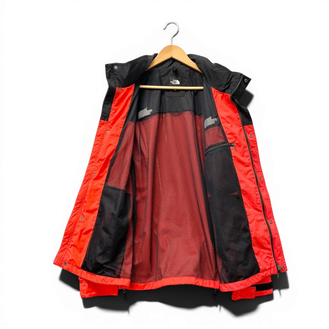 21f16 【美品】 THE NORTH FACE ザノースフェイス Hydrena Wind Jacket ハイドレナウィンドジャケット ウィンドブレーカー バイカラー ナイロンパーカー 2way サイズL レッド ブラック メンズ 紳士服u02t