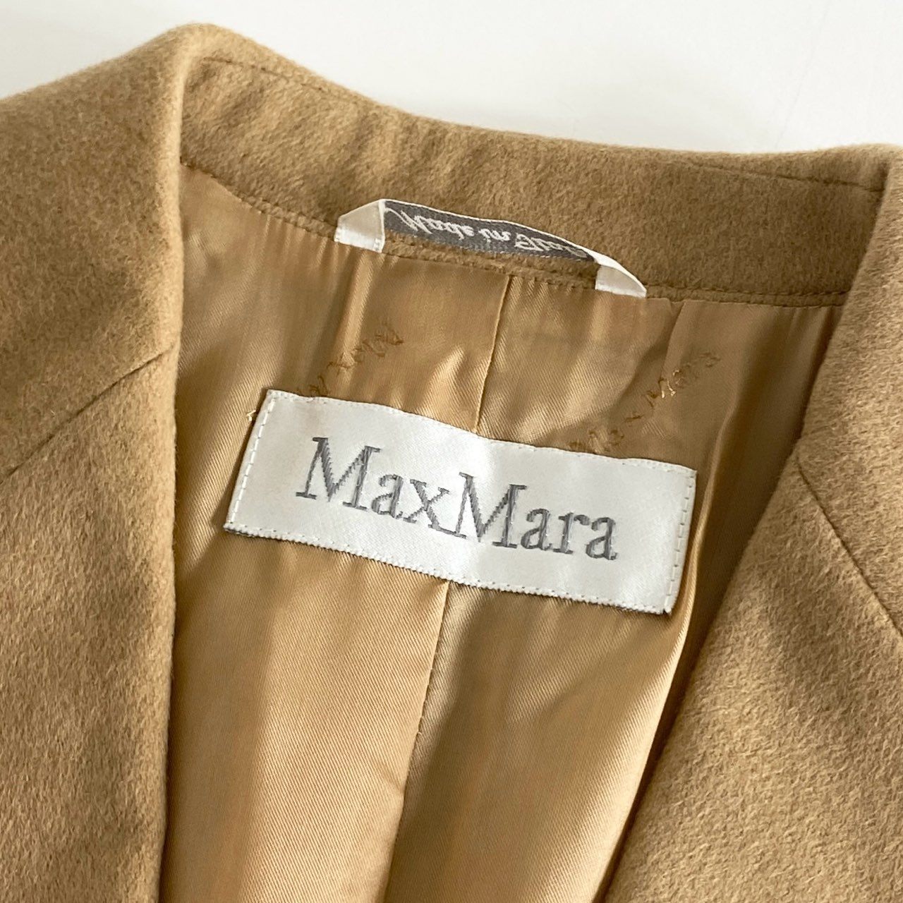 88i3 Max Mara マックスマーラ 白タグ キャメル100％ テーラードジャケット キャメルジャケット サイズ38 ベージュ レディース アウター