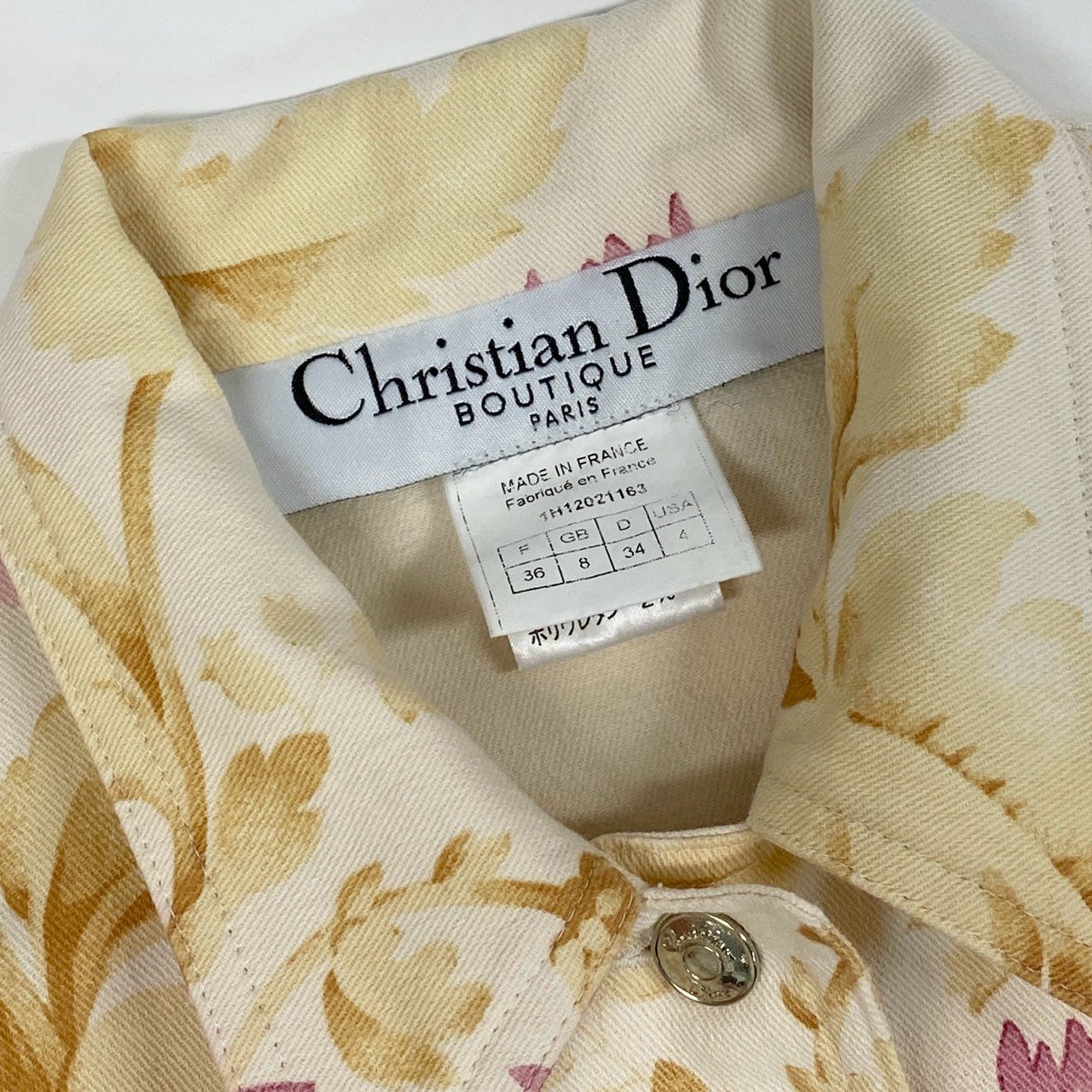 Ib19 Christian Dior クリスチャンディオール ヴィンテージ ガリアーノ期 フラワーデニムジャケット クロップドジャケット サイズ36 マルチカラー レディース 女性用 トップスta1