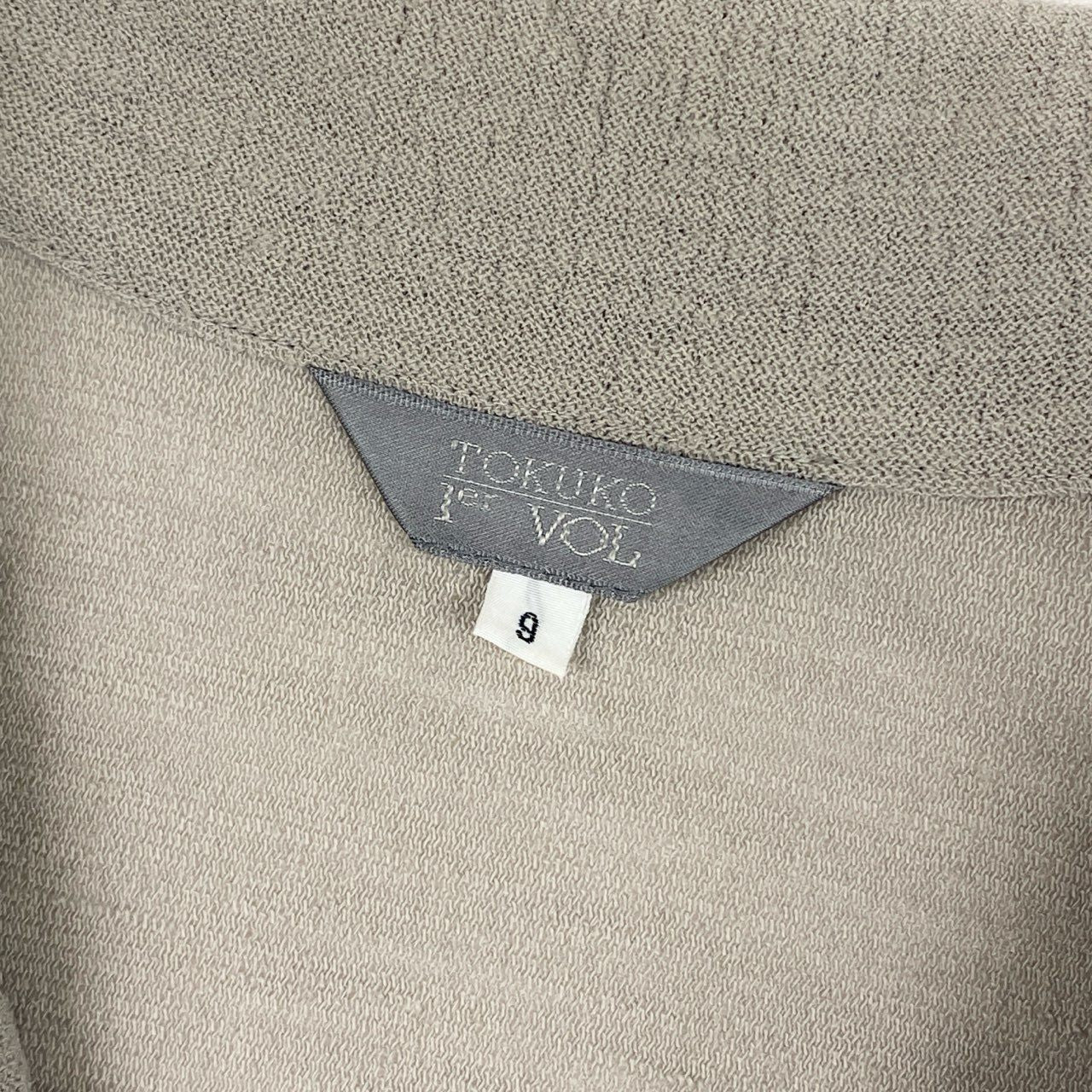 67k20 TOKUKO 1er VOL トクコプルミエヴォル ロングカーディガン 羽織り ワンピース ウール混 9 グレー系 レディースu02t