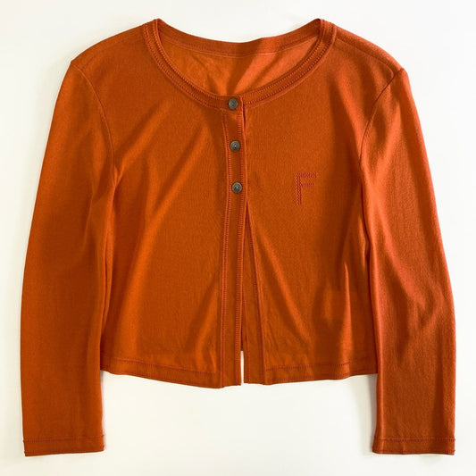 29j9 《美品》 FOXEY フォクシー アジュール F.T Cardigan カーディガン 39675 38 オレンジ 日本製