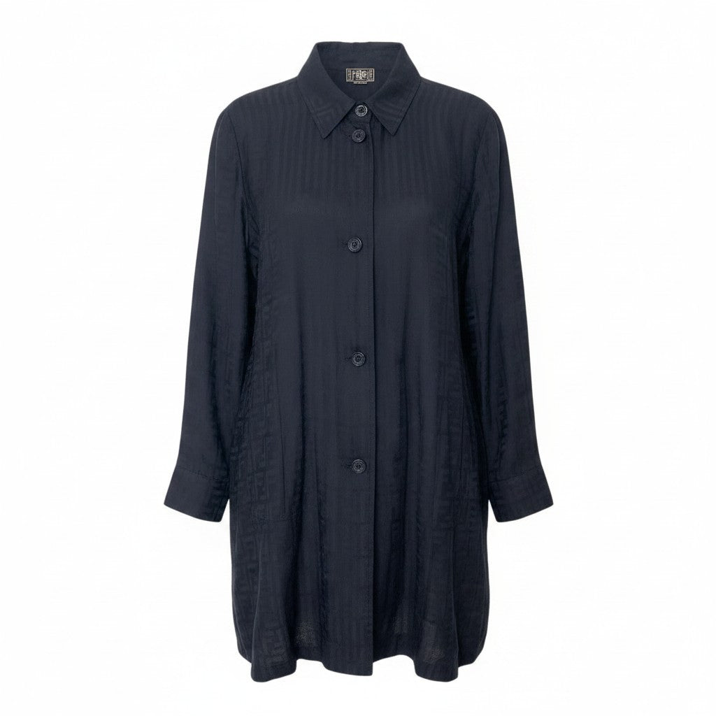 Ih1 FENDI フェンディ スプリングコート ロングシャツ 薄手 FFロゴ 総柄 イタリア製 29 545252 00004 I40 レディース 女性用u02t