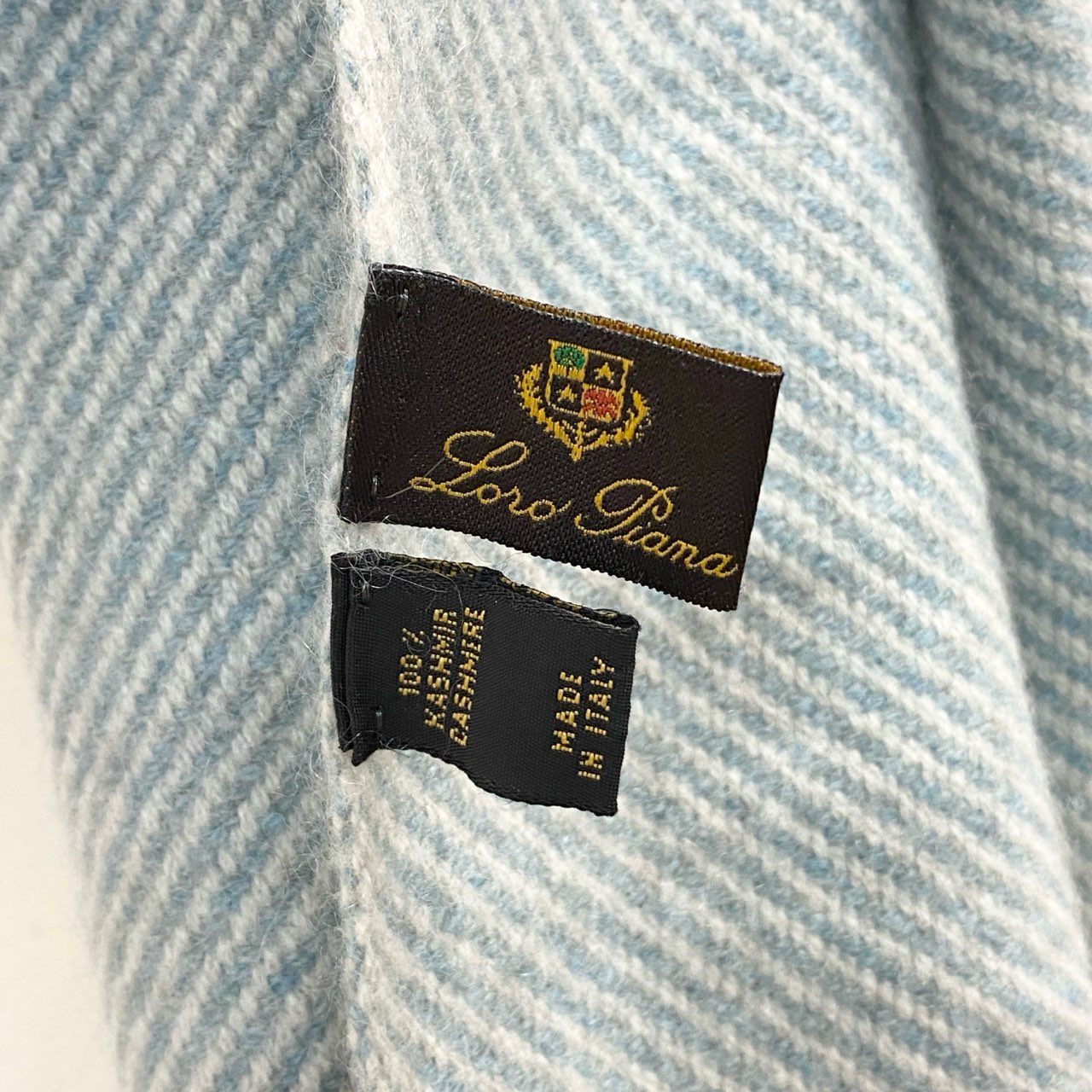 k12 Loro Piana ロロピアーナ カシミヤマフラー 170 × 46 ブルー cashmere 100％ イタリア製 ショール ストール