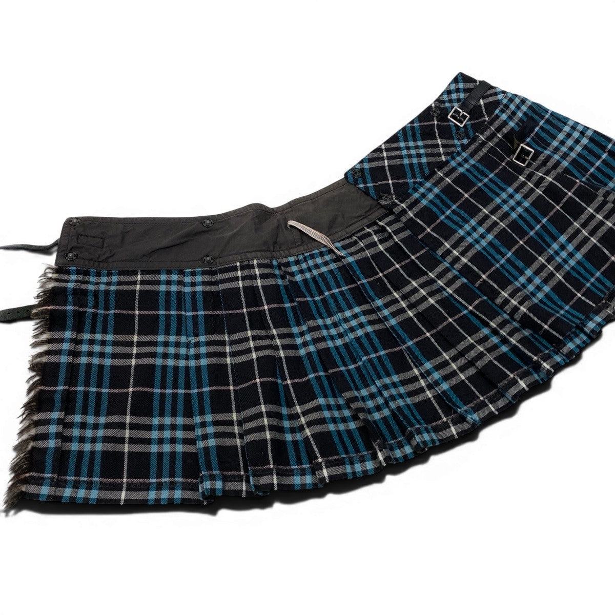 Ig9 BURBERRY LONDON BLUE LABEL バーバリーロンドン ブルーレーベル ラップスカート ミニスカート チェック柄 サイズ36 マルチカラー ウール100％ レディースo07t