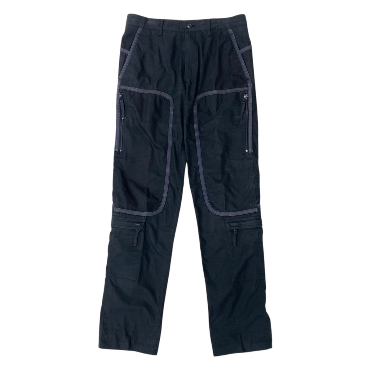 26j19 ISSEY MIYAKE MEN イッセイミヤケメン 00AW パラシュートパンツ 多重ジップ ボトムス ME03FF058 サイズ3 ブラック メンズu02t