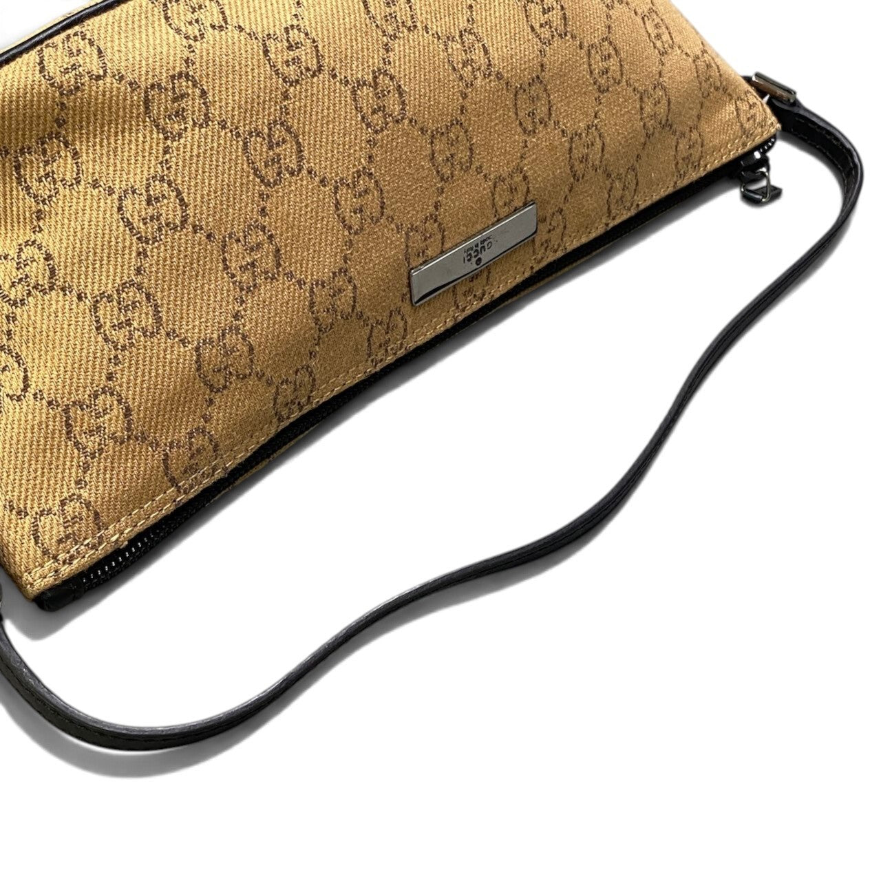 h29 GUCCI GGキャンバス アクセサリーポーチ ベージュ ダークブラウン レディース 女性用ta1