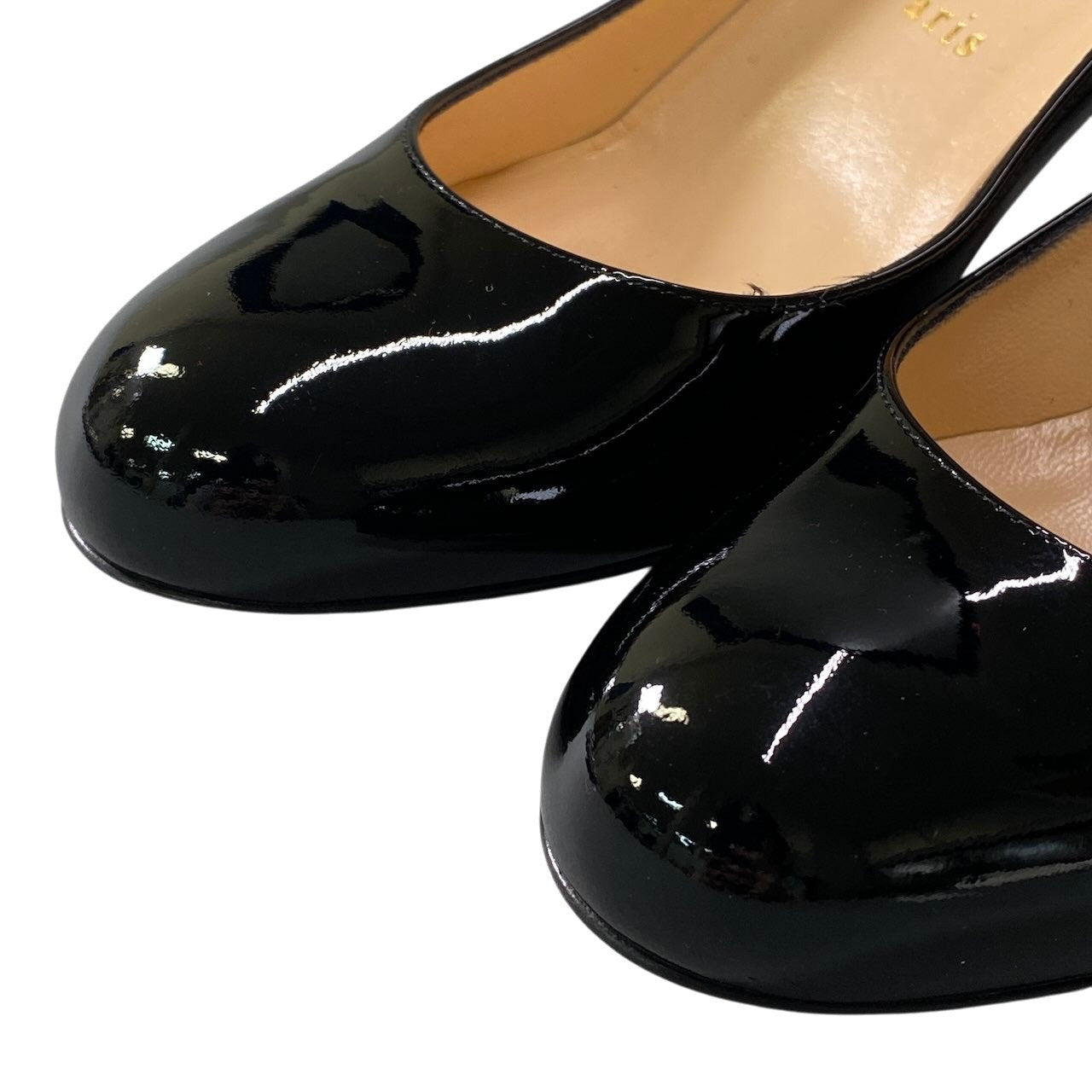 《極美品》 Christian Louboutin クリスチャンルブタン エナメルパンプス SIMPLE PUMP 70 PATENT CALF 38.5 ブラック パテントレザー 保存袋 箱 トップリフト付t18r