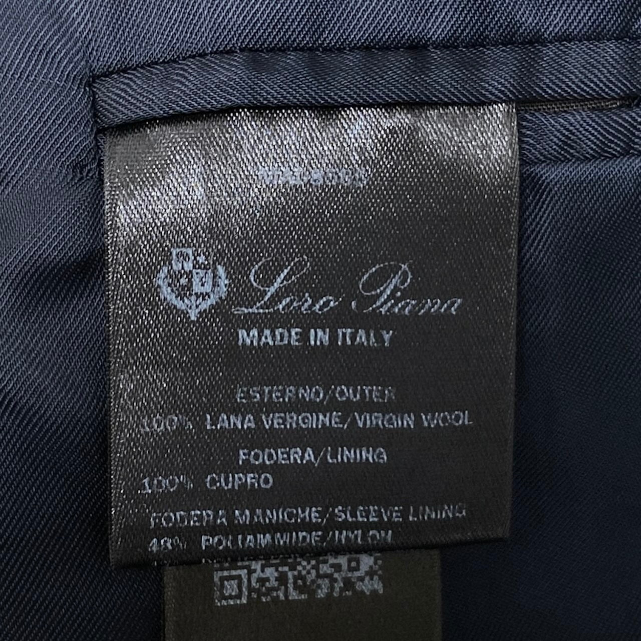 91g27 《美品》 Loro Piana UNIFORM ロロピアーナ オリジナル スーツ テーラードジャケット サイズ44 ダークネイビー フォーマル ビジネスt18r
