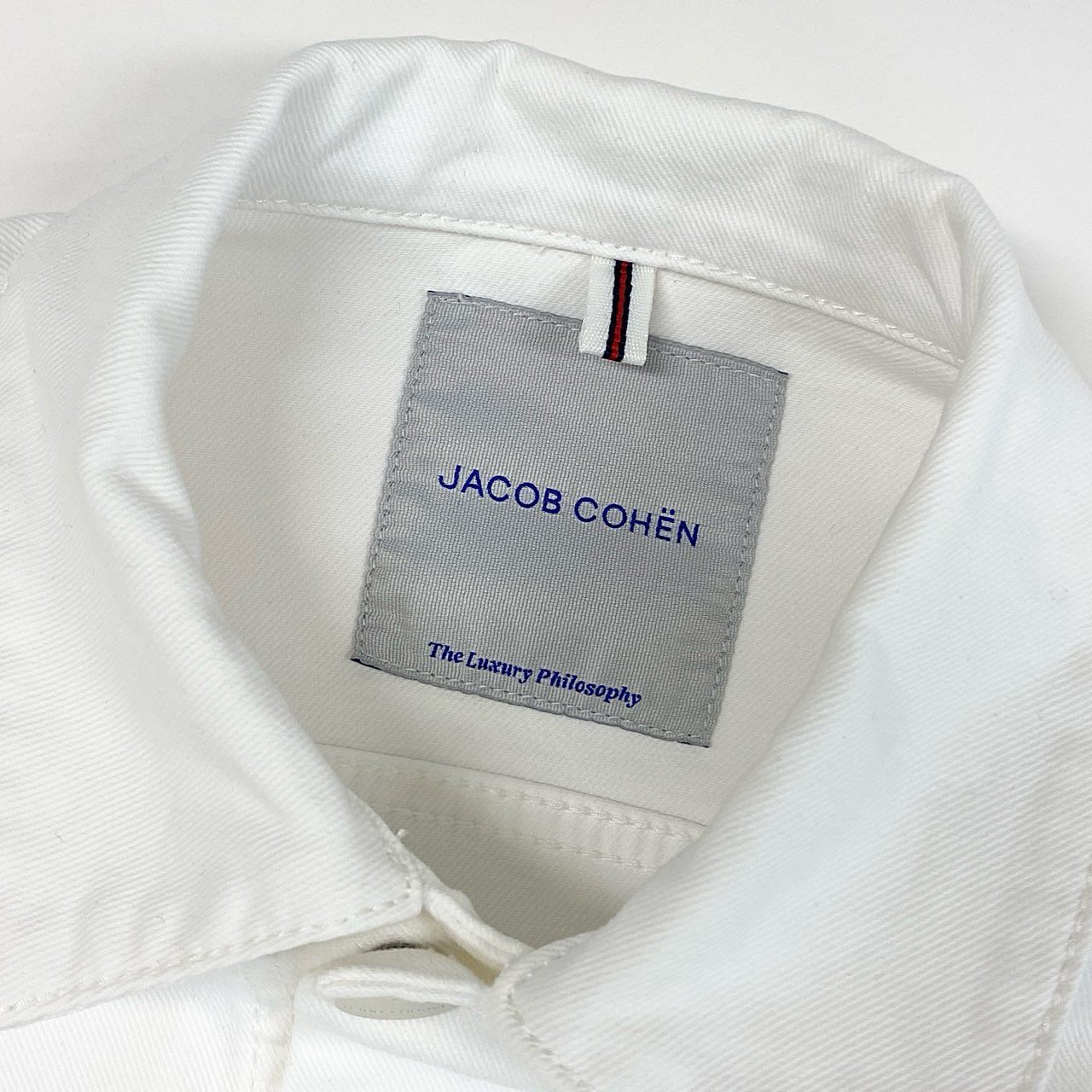 19g28 JACOB COHEN ヤコブコーエン ホワイトデニムジャケット Gジャン ブルゾン ライトアウター サイズXS ホワイト メンズ 紳士服 イタリア製