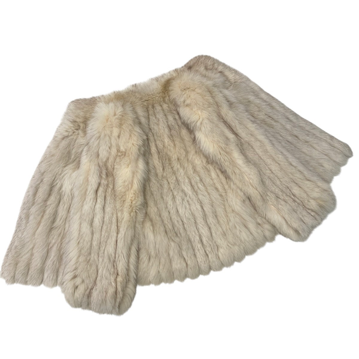 78j8 毛皮コート フォックスファー ブルーフォックス 裏地花柄刺繍 サイズ11 ホワイト系 Fox fur レディースu02t
