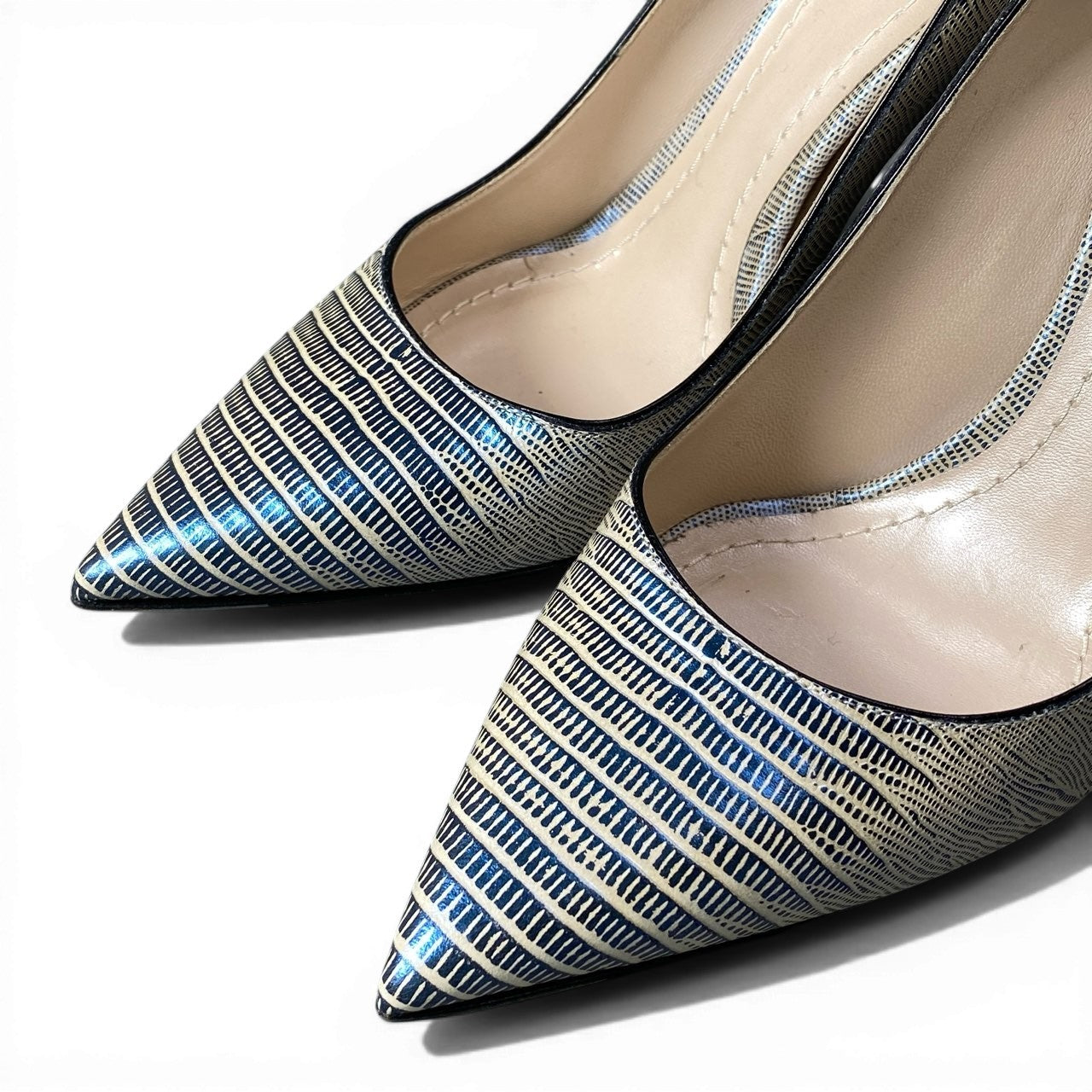 d9 Christian Dior クリスチャンディオール パンプス ポインテッドトゥ サイズ38 パイソン型押しレザー レディースk02i
