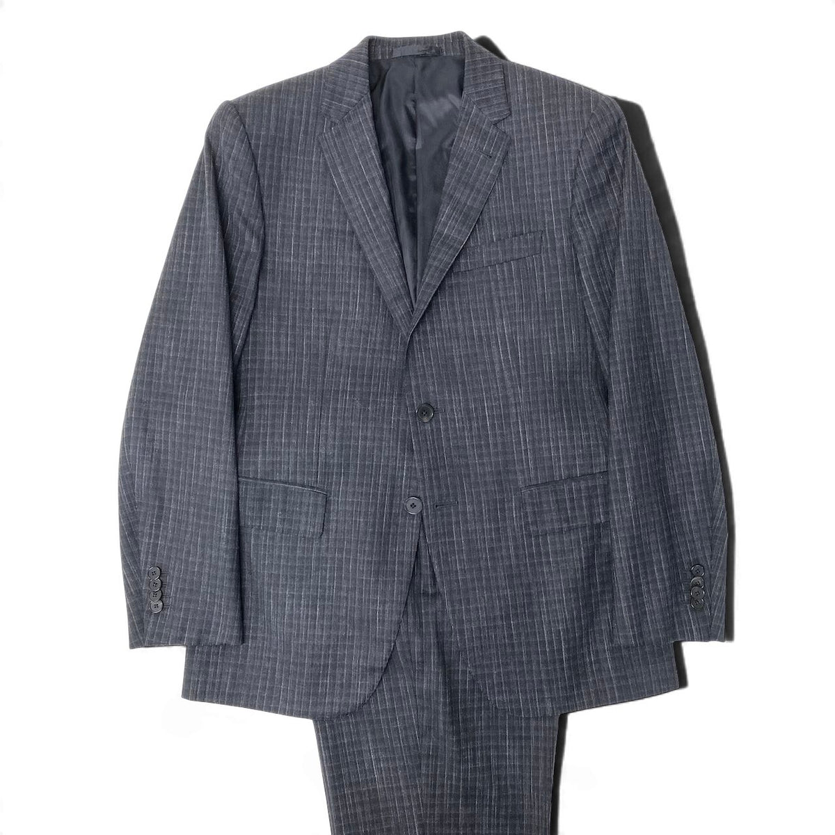 45j15 LOUIS VUITTON ルイヴィトン セットアップ シングルスーツ 2B LVロゴ 48 グレー メンズ 紳士服o07t