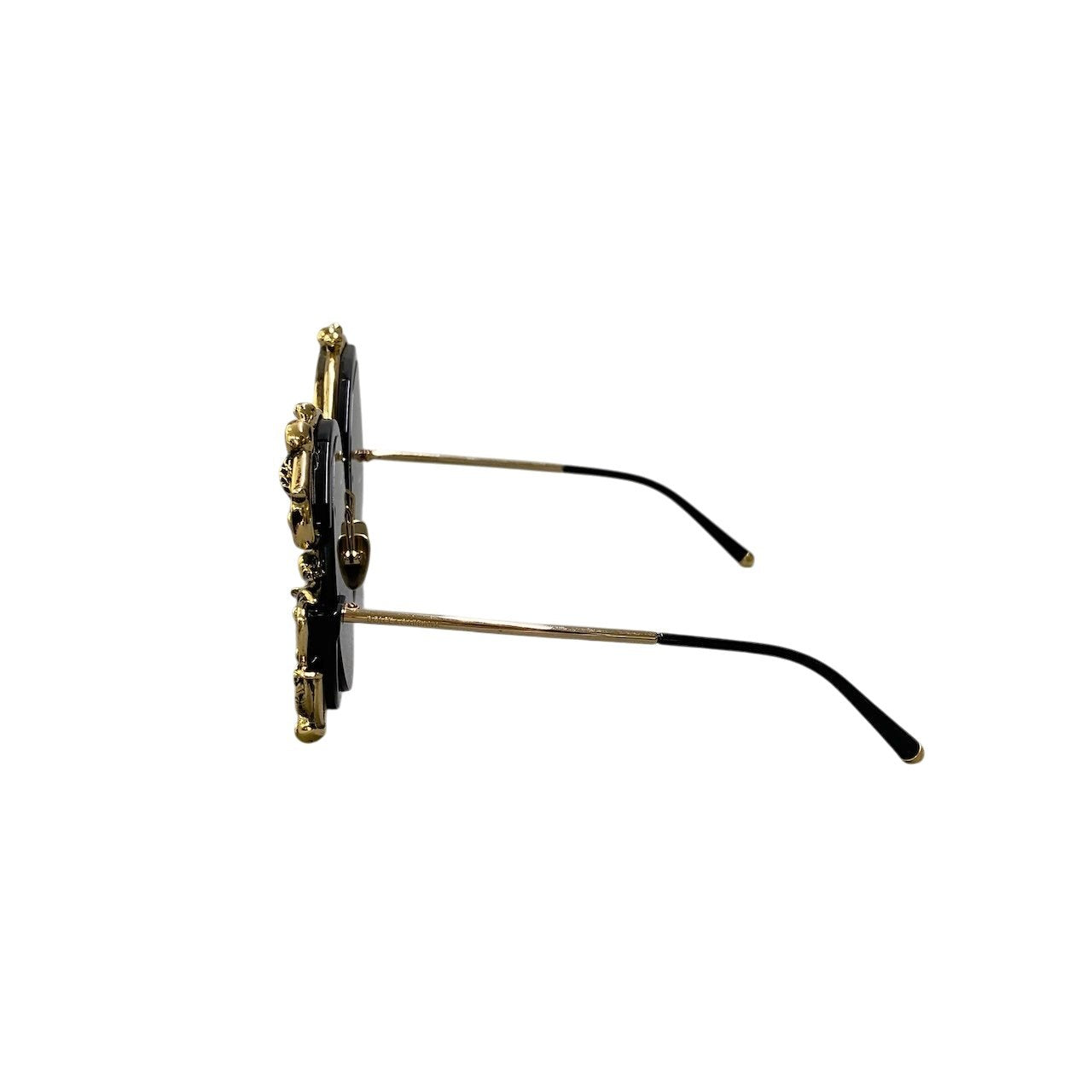 ⅾ2 DOLCE&GABBANA ドルチェ＆ガッバーナ DGロゴ サングラス バロック調 ブラック/ゴールド レディース アイウェアk02i