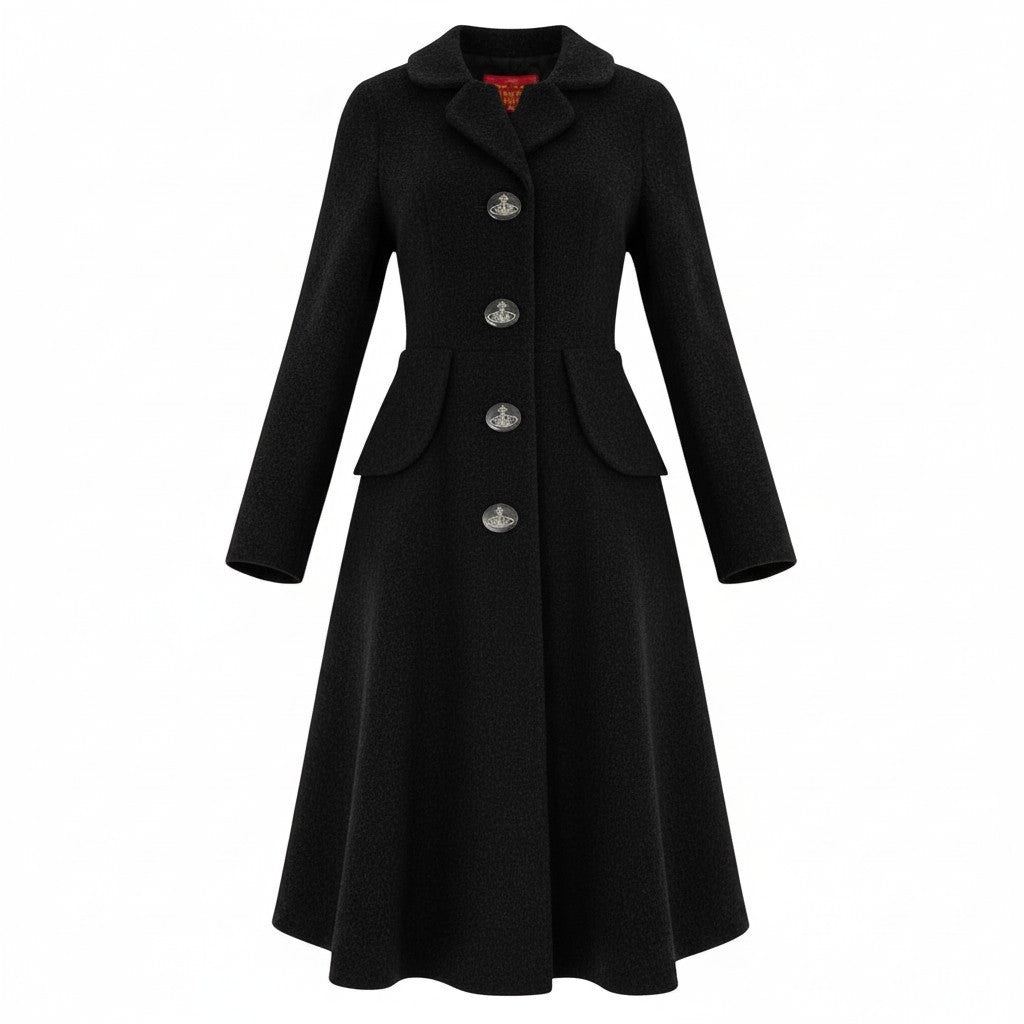 Eg19 Vivienne Westwood RED LABEL ヴィヴィアンウエストウッド レッドレーベル チェスターコート オーブボタン サイズ3 ダークグレー レディースu02t