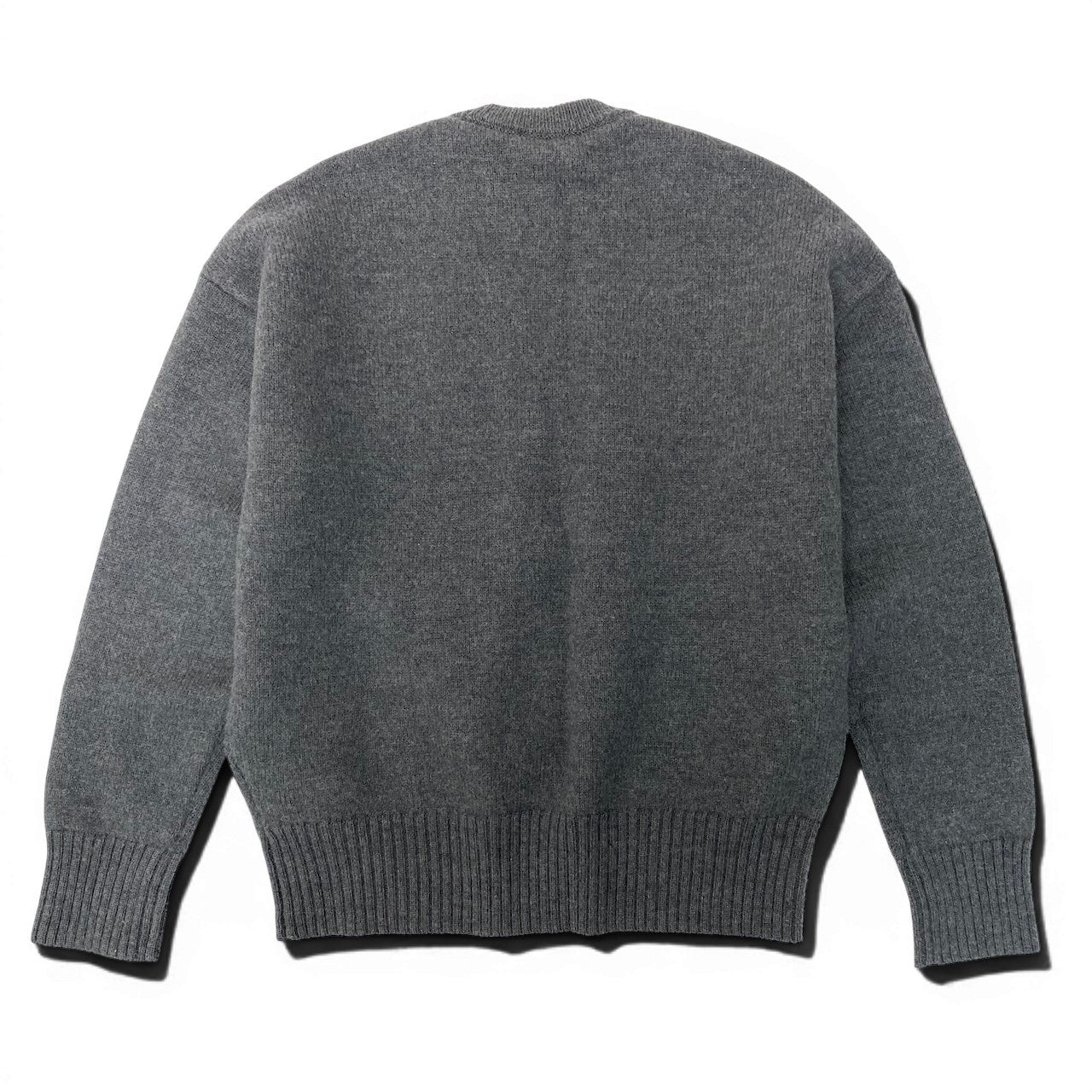 86e1 ami paris アミパリス 2024aw ニットプルオーバー ニットセーター ハートロゴ UKS002.018 サイズXS グレー/レッド ウール100％ メンズ 紳士服u02t