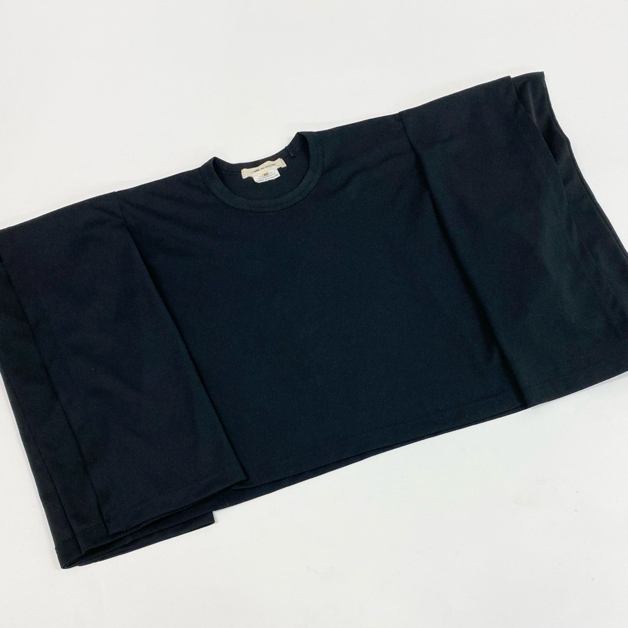 Ab26 COMME des GARCONS コムデギャルソン 2024 クロップド 変形ブラウス カットソー トップス XS ブラック ポリエステル レディースu02t