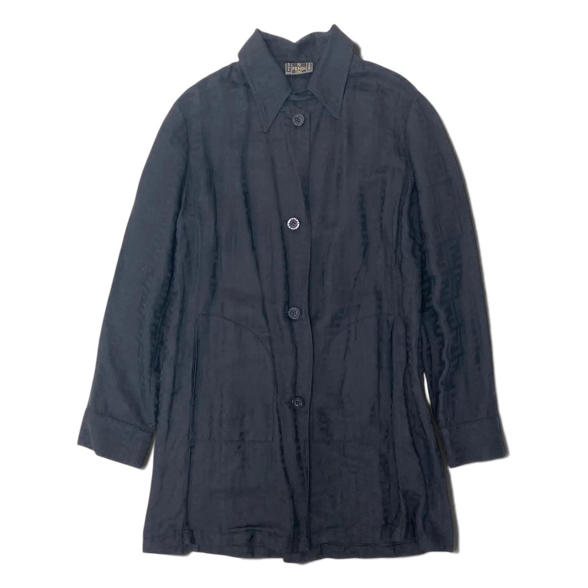 Ih1 FENDI フェンディ スプリングコート ロングシャツ 薄手 FFロゴ 総柄 イタリア製 29 545252 00004 I40 レディース 女性用u02t