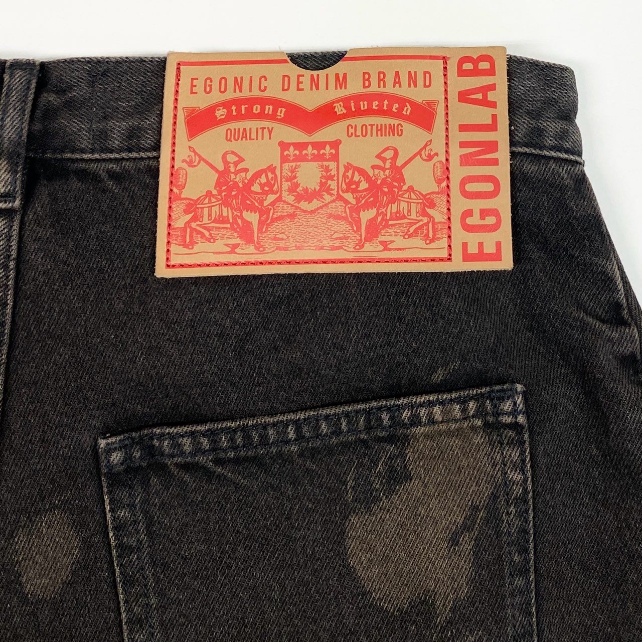 Mb16《美品》 EGONLAB エゴンラボ 2024AW CARGO ELEVATED カーゴパンツ デニムパンツ ダメージ加工 S ブラウン系 コットン メンズu02t