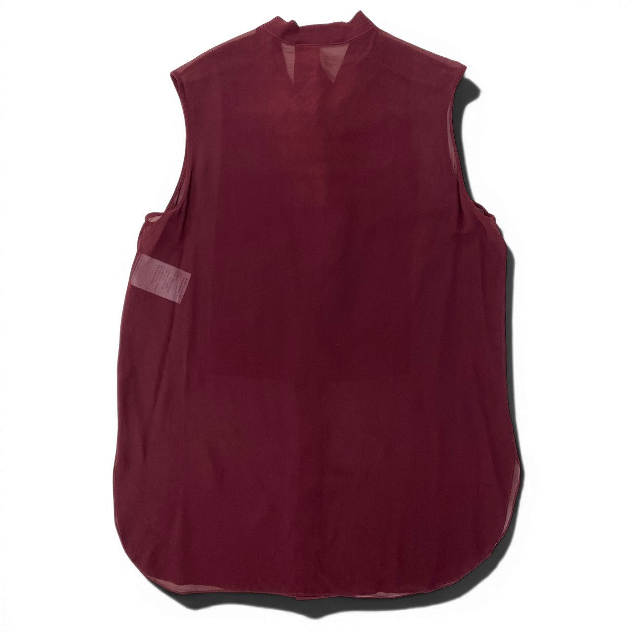 Ef26 Christian Dior クリスチャンディオール ノースリーブシアートップス ボウタイリボンシャツ シルクシャツ CDロゴ レディース 女性用 F38 7A21527L1658 ボルドー シルク100％u02t
