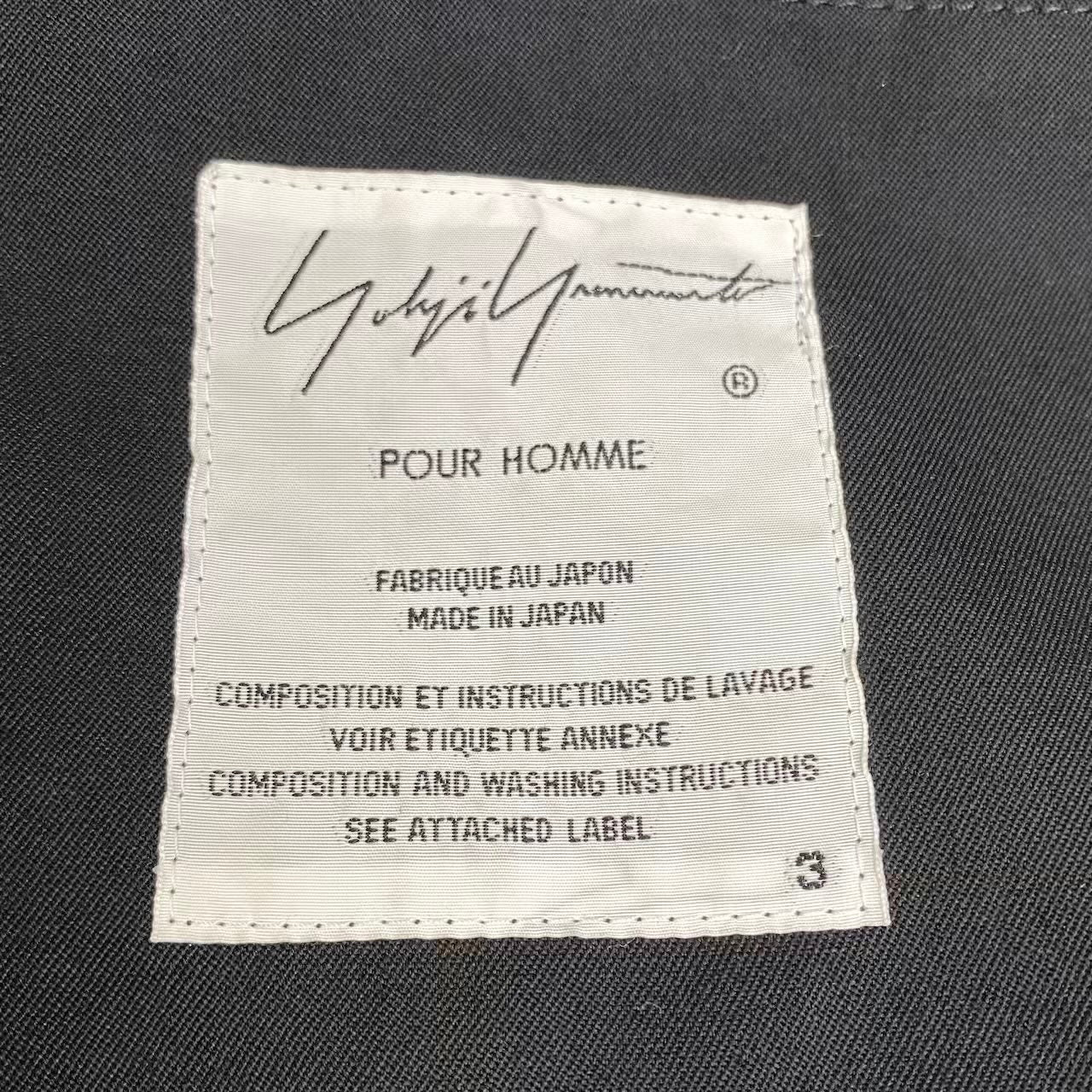 c23 Yohji Yamamoto POUR HOMME ヨウジヤマモト プールオム ブラック ウールギャバジン ロゴ トートバッグ メンズ 鞄k02i