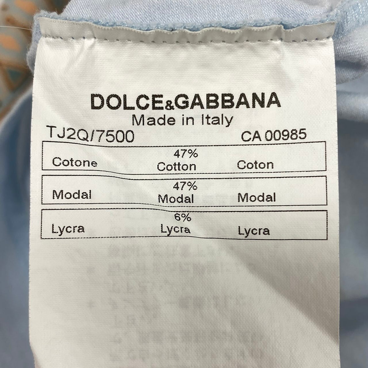 i21 DOLCE＆GABBANA 00's レースアップTシャツ プリントデザイン トップス 38サイズ ライトブルー レディース 女性用u02t
