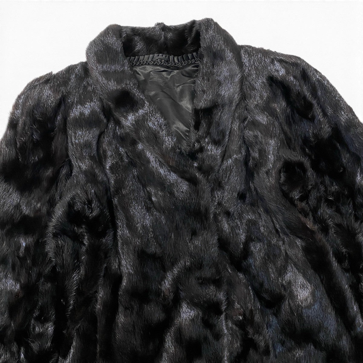73i19 ダークミンク ロングコート 丈95cm サイズ11 ブラック 本毛皮 Dark Mink Fur Long Coatt18r