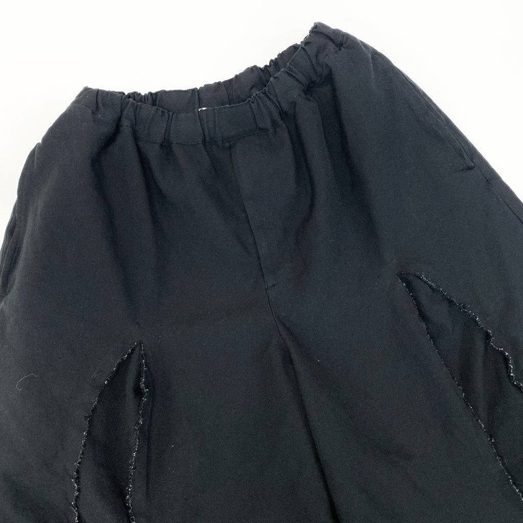 22l28 BLACK COMME des GARCONS ブラック コムデギャルソン 変形パンツ ガウチョパンツ ワイドパンツ ハーフパンツ 日本製 XSサイズ ブラック メンズ 男性用o07t