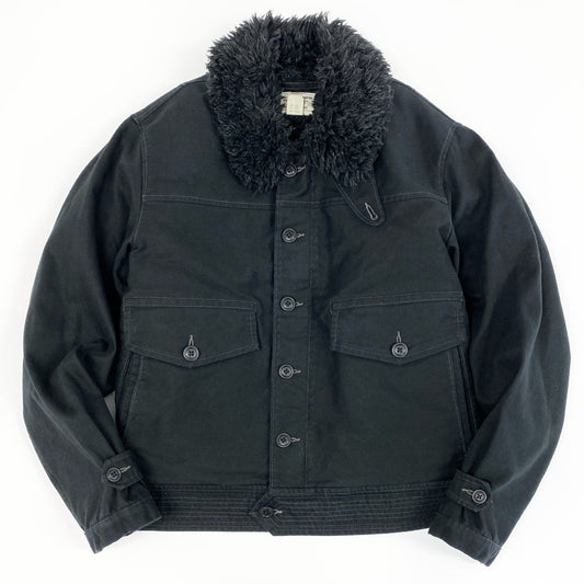 59e7 DOUBLE RL ダブルアールエル RRL ラルフローレン シアリングジャケット デッキジャケット サイズM ブラック メンズ 男性用 アウター