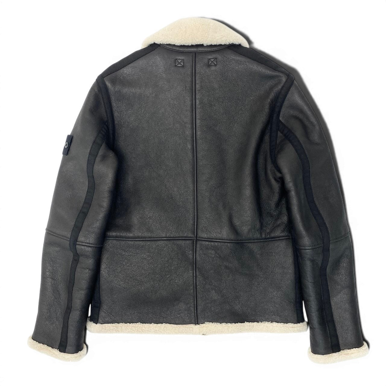 64e7【Archive】STONE ISLAND ストーンアイランド 2011AW ムートンジャケット サイズM ブラック メンズ アウターk02i