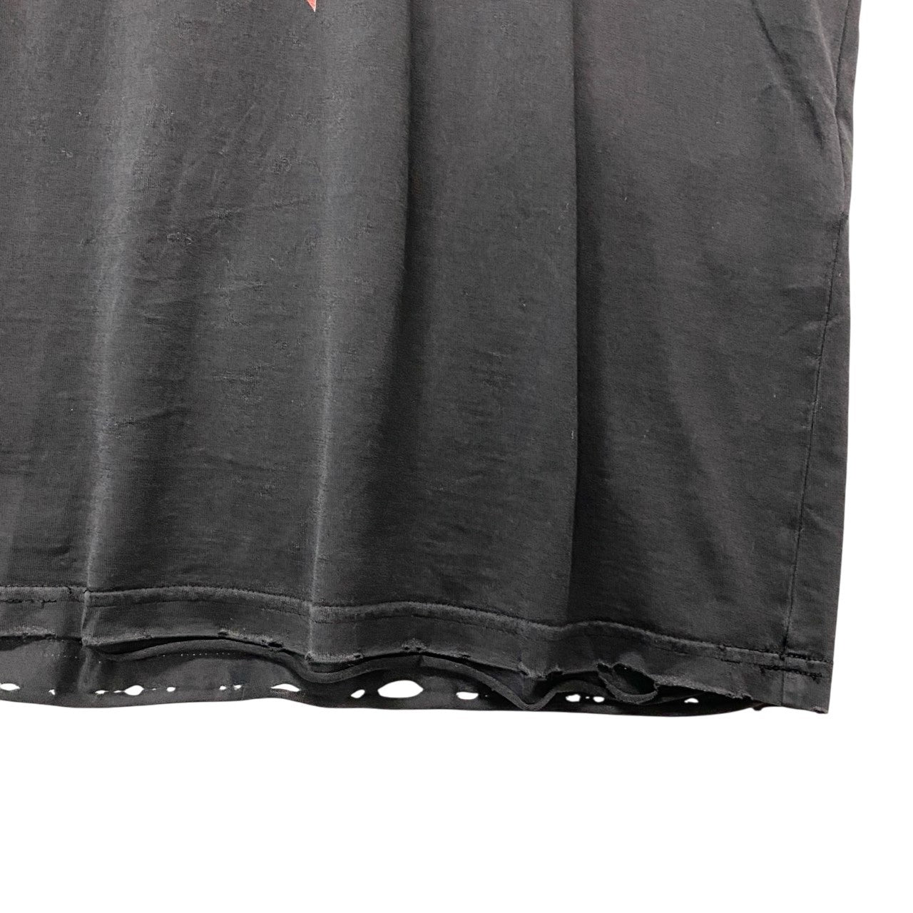 44b17 GIVENCHY ジバンシィ 半袖Tシャツ プリントTシャツ ディストレイスト加工 Sサイズ ブラック コットン100％ メンズ 男性用u02t