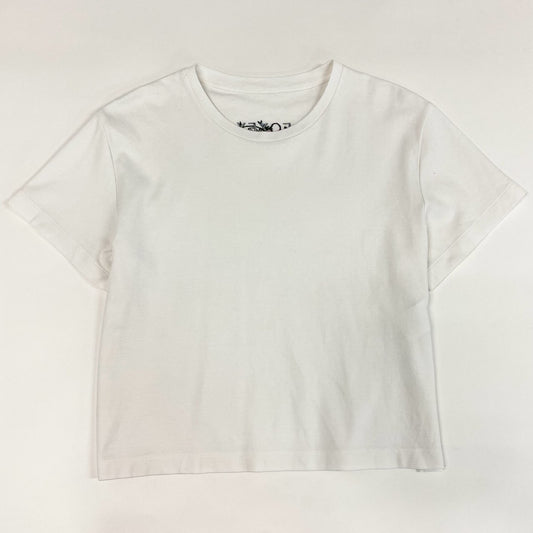 74c14 FOXEY NEW YORK フォクシーニューヨーク 23SS 半袖Tシャツ コンパクトTシャツ 刺繍ロゴ コットンシャツ 白シャツ 薄手 43556 38 ホワイト コットン100%