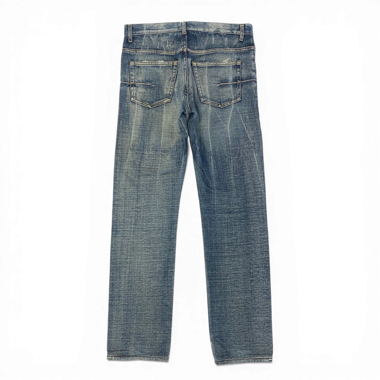 54c19 Dior ディオール デニムパンツ ジーンズ ボタンフライ ダメージ加工 30サイズ インディゴ コットン100％ メンズ 男性用o07t