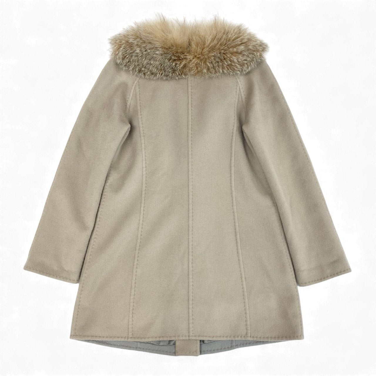 24l15《美品》 Guy Laroche ギラロッシュ LYNX リンクスファー ファーコート セミロングコート カシミヤコート 42 グレージュ カシミヤ ウール レディース 女性用u02t