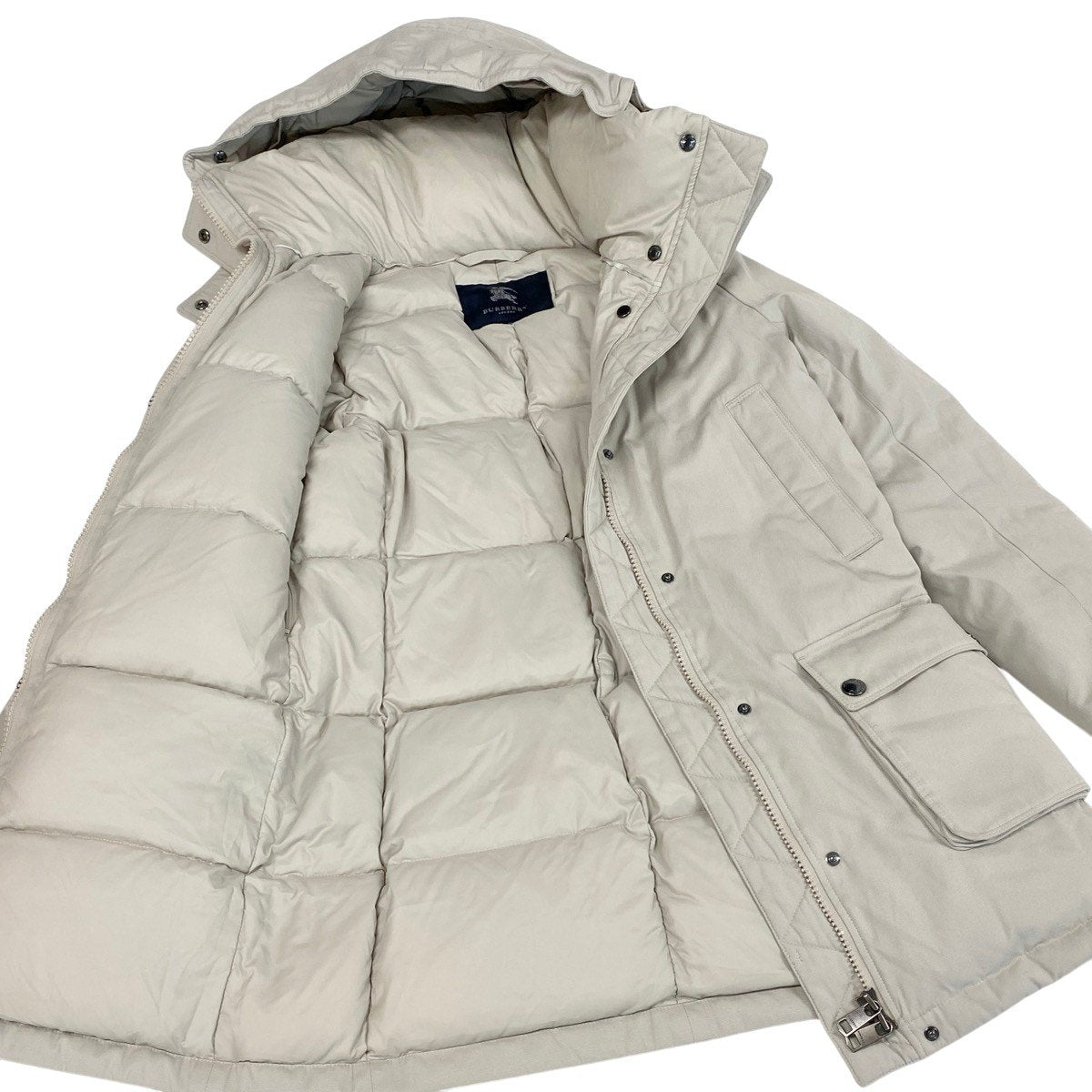 Eg9 BURBERRY LONDON バーバリーロンドン フーデット ダウンコート モッズコート 2way  サイズ38 ベージュ レディースo07t