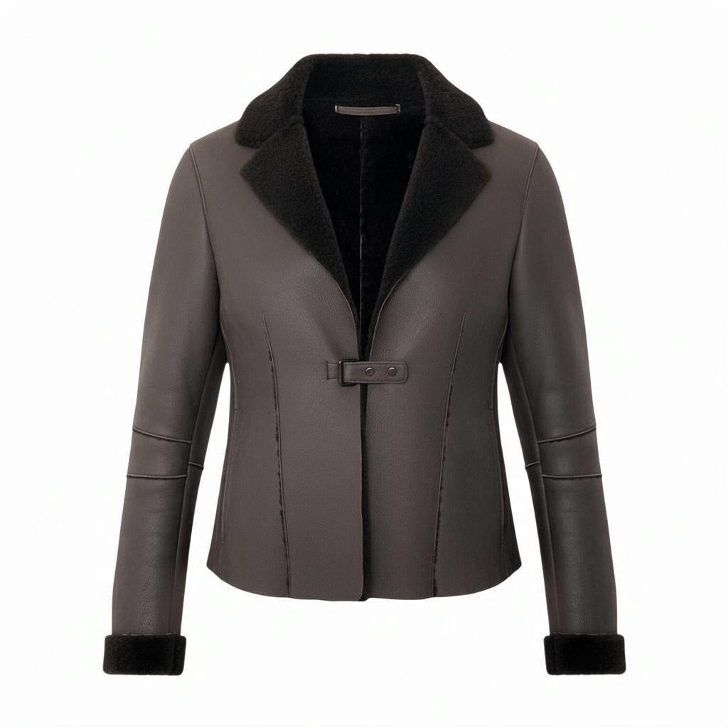66j4 Neil Barrett ニールバレット ムートンコートジャケット リアルムートン イタリア製 Sサイズ ブラウン レザー レディース 女性用u02t