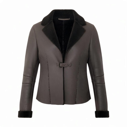 66j4 Neil Barrett ニールバレット ムートンコートジャケット リアルムートン イタリア製 Sサイズ ブラウン レザー レディース 女性用u02t