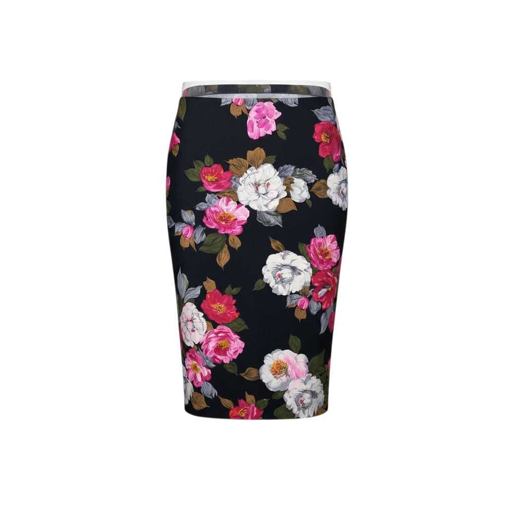 53i26 DOLCE&GABBANA ドルチェアンドガッパーナ タイトスカート シルクスカート 花柄プリント 42サイズ マルチカラー レディース 女性用u02t