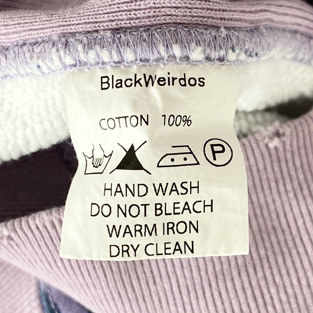 39h8 Black Weirdos ブラックウィドウ ブラックウィドー RENTON Damage Sweat ダメージ加工 トレーナー スウェット クルーネック 総柄 17AW-SW01 S パープル コットン